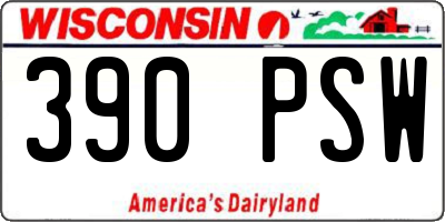 WI license plate 390PSW
