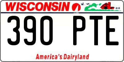 WI license plate 390PTE