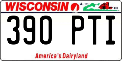 WI license plate 390PTI