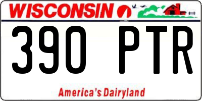 WI license plate 390PTR