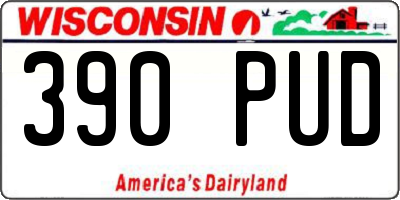 WI license plate 390PUD