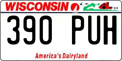 WI license plate 390PUH