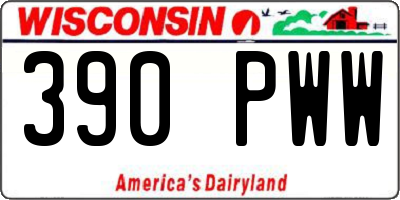 WI license plate 390PWW
