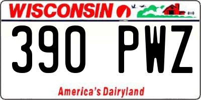 WI license plate 390PWZ