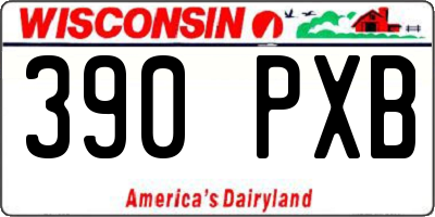WI license plate 390PXB