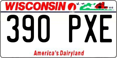 WI license plate 390PXE