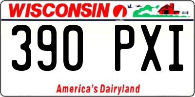 WI license plate 390PXI