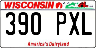 WI license plate 390PXL