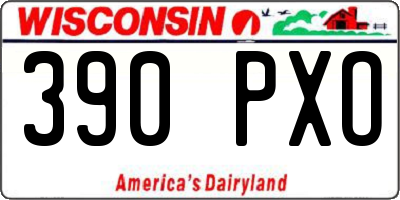 WI license plate 390PXO