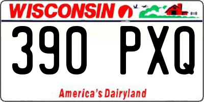 WI license plate 390PXQ