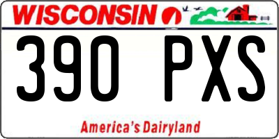 WI license plate 390PXS