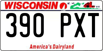 WI license plate 390PXT