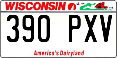 WI license plate 390PXV