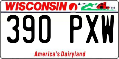 WI license plate 390PXW
