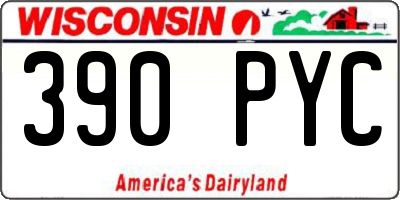 WI license plate 390PYC