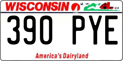 WI license plate 390PYE