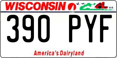 WI license plate 390PYF