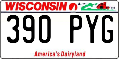 WI license plate 390PYG