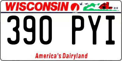 WI license plate 390PYI