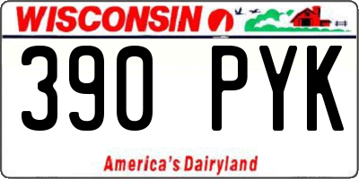 WI license plate 390PYK