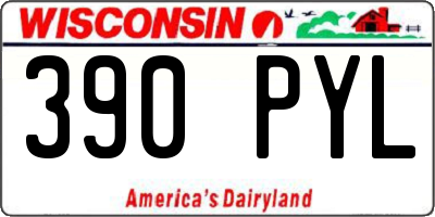 WI license plate 390PYL