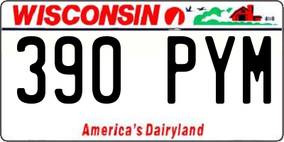 WI license plate 390PYM