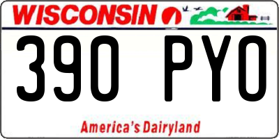 WI license plate 390PYO