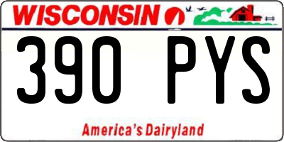 WI license plate 390PYS