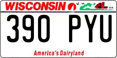 WI license plate 390PYU