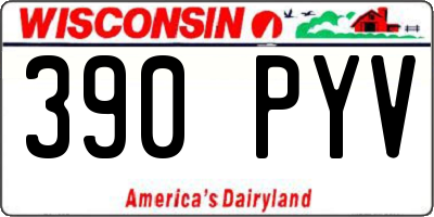 WI license plate 390PYV