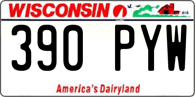 WI license plate 390PYW