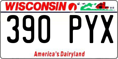 WI license plate 390PYX