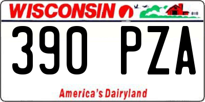 WI license plate 390PZA