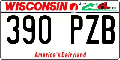 WI license plate 390PZB