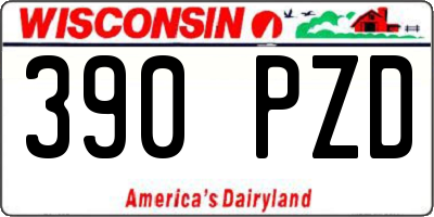 WI license plate 390PZD