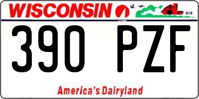 WI license plate 390PZF