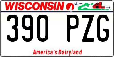 WI license plate 390PZG