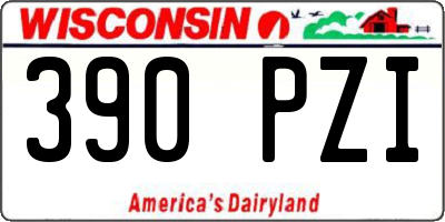 WI license plate 390PZI