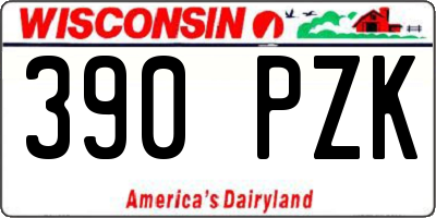 WI license plate 390PZK