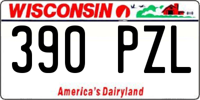 WI license plate 390PZL