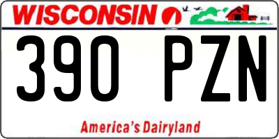 WI license plate 390PZN