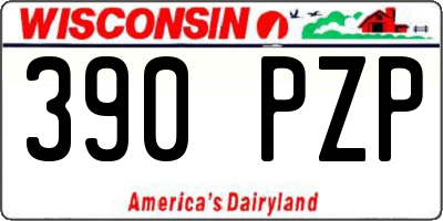 WI license plate 390PZP