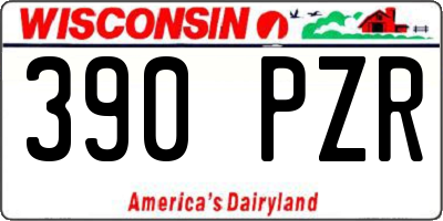 WI license plate 390PZR