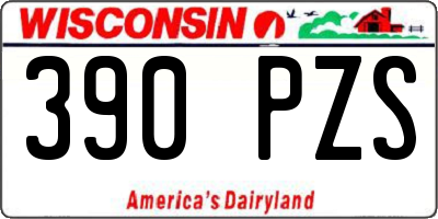 WI license plate 390PZS