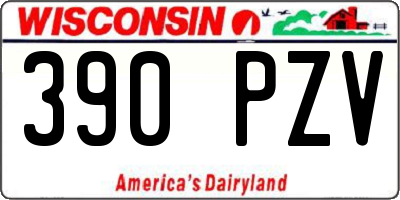 WI license plate 390PZV