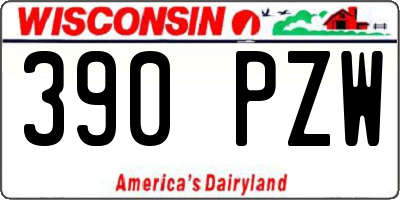 WI license plate 390PZW