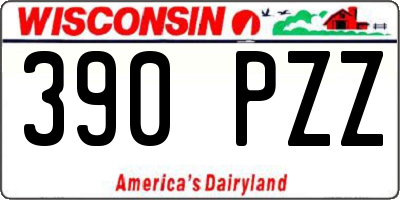 WI license plate 390PZZ