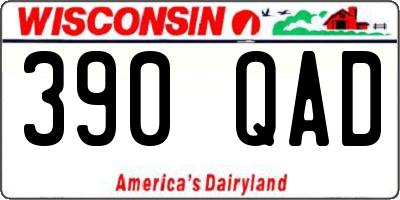 WI license plate 390QAD