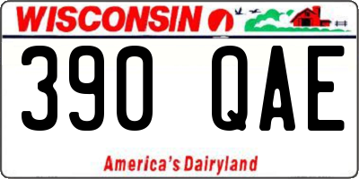 WI license plate 390QAE