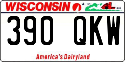 WI license plate 390QKW